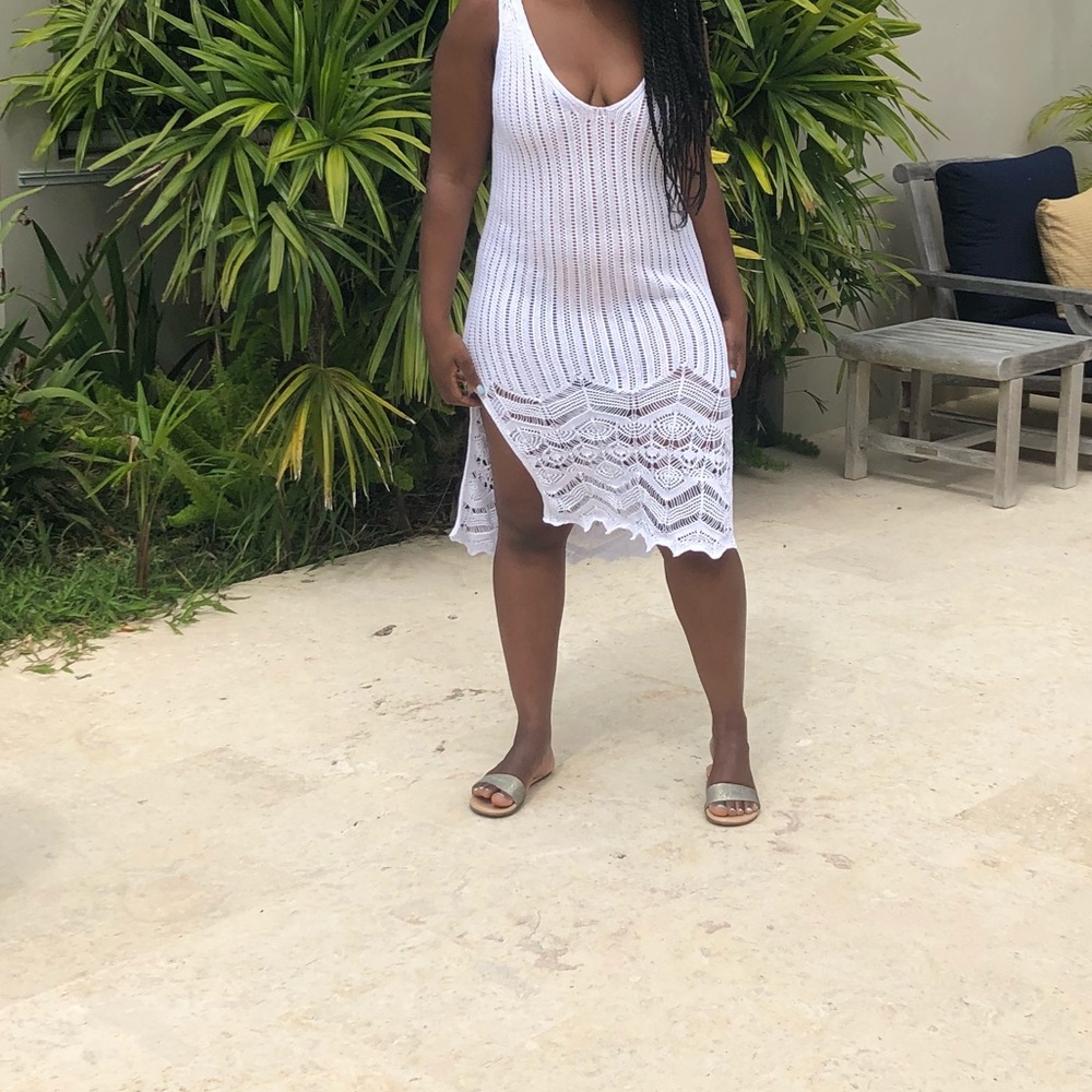White Crochet Cover-up dress